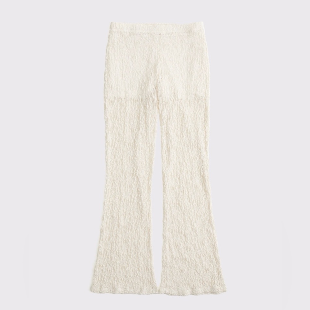 High rise knit lace pant